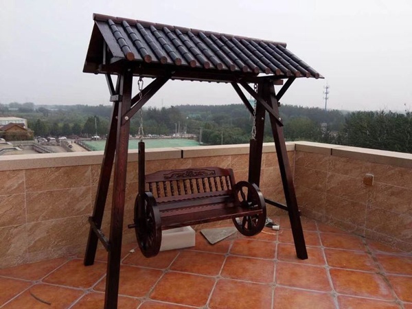 防腐木碳化木摇椅